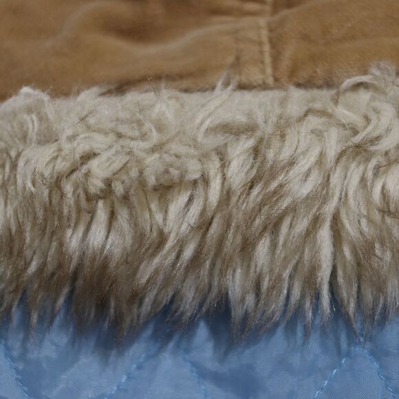 Aeropostale Vintage 90s Y2K Brown Faux Fur Collar Bomber Jacket Medium  Preppy - Picture 7 of 16